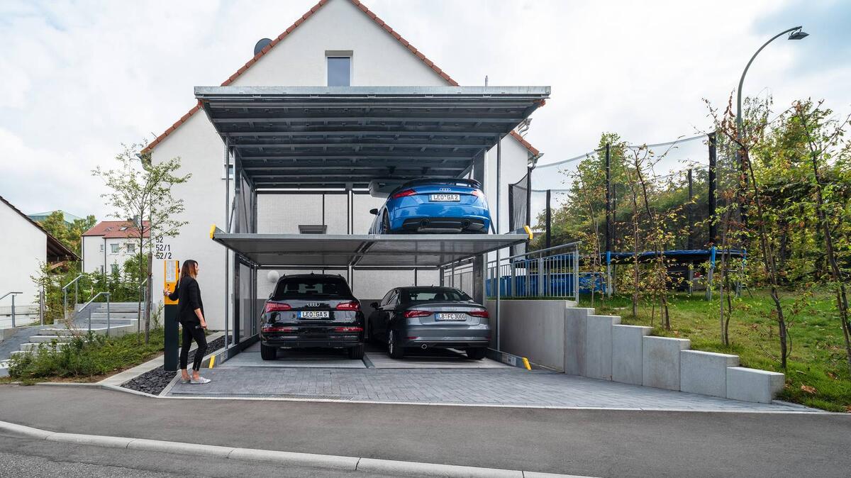 parcheggio meccanizzato con tetto 